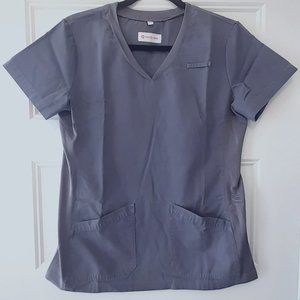 White Cross Women's Scrub Top - Grey (Size Small)